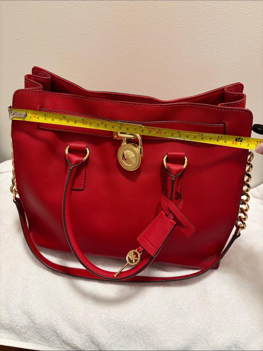 Like New Michael Kors Hamilton Bag Scarlet Red - Picture 11 of 15